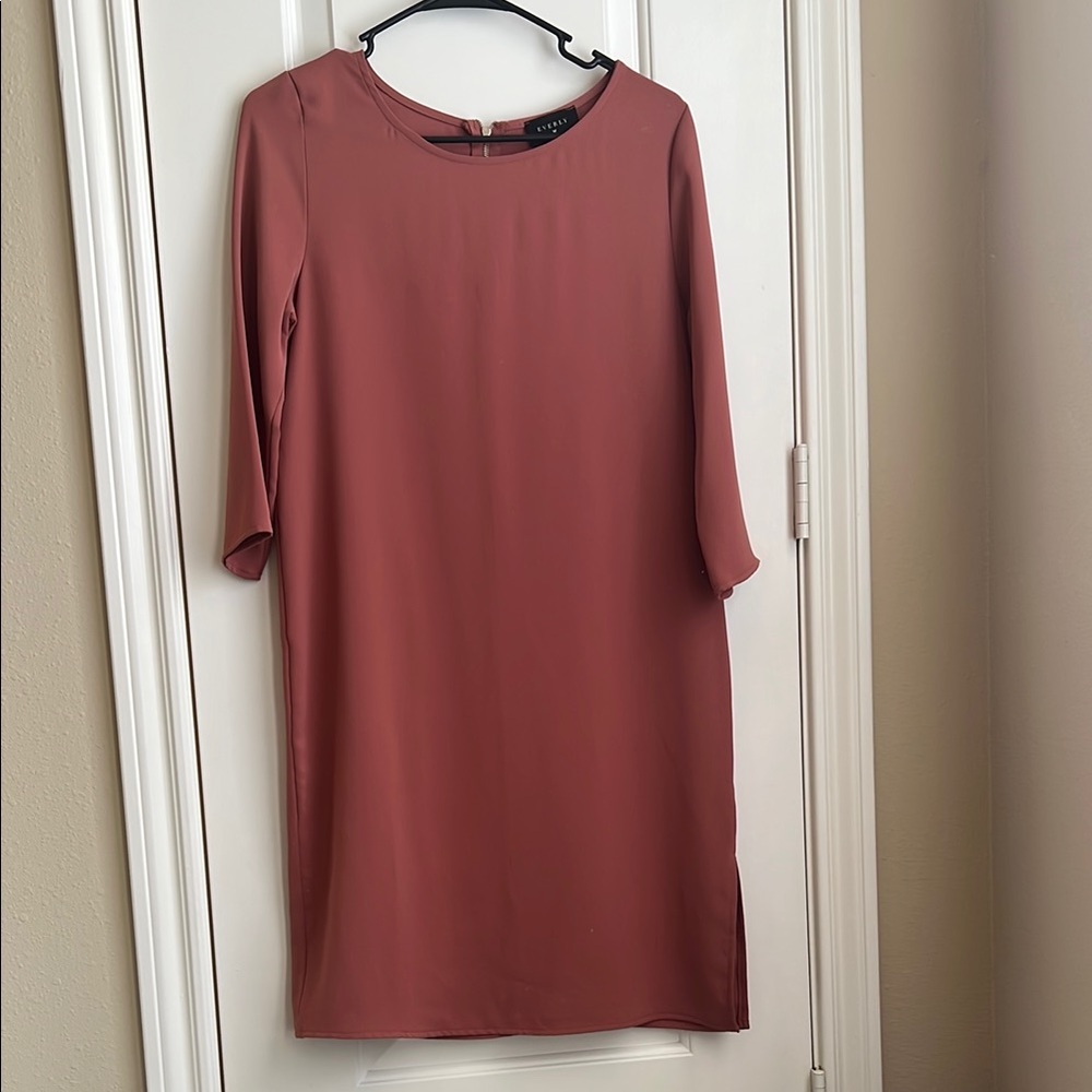 Everly Pink Sheath Dress 3/4 Sleeve